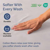 Full 400 Thread Count 100% Cotton Flat Sheet - Comfortable, Cooling & Breathable Cotton - Top Flat Sheet Only - Luxury Hotel Quality Bedding - Extra Soft & Comfy - Easy Care, Wrinkle Free - Light Grey CGK Unlimited