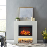 LegendFlame® Georgia Electric Fireplace with 37" Mantel Surround and Jaden 23" Insert, Cream White Finish Legend Flame