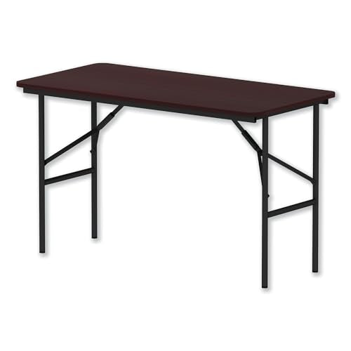 Alera FT724824MY Wood Look Folding Table, 48w x 24d x 29h, Mahogany Alera