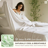Bedsure 100% Organically Grown Bamboo Viscose Sheets - 18 Inches Deep Pocket Sheets with Elastic Corner, King Size Sheets Set, Ultra-Soft, Silky & Cooling Bedsheets, Oeko-Tex, 4 Pieces, Ivory Bedsure