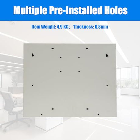 biosp Folding Wall Mounted Desk, Lockable Wall-Mounted Workstation, 50 LBS Capacity, 20''W x 3.38''D x 16.4''H, Murphy Desk, Fold Down Floating Desk with Magnetic Closure for Office Factory, White biosp