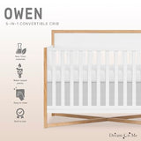 Dream On Me Owen 5-in-1 Convertible Crib, Vintage White Oak Dream On Me