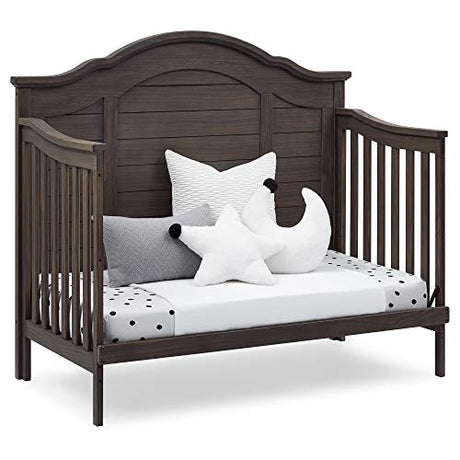 Delta Children Simmons Kids Asher 6-in-1 Convertible Crib with Toddler Rail, Rustic Grey Delta Children