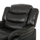 Christopher Knight Home GDFStudio Great Deal Furniture Merit Black Leather Recliner/Glider Chair GDFStudio