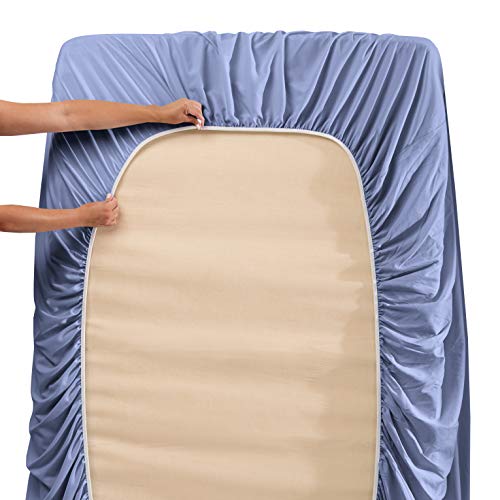Nestl Full Sheet Set - Luxury 1800 Ultra-Soft Microfiber Full Bed Sheets - Double Brushed - Deep Pockets - Easy Fit - 4 Piece Set - Bedding Sheets & Pillowcases (Full, Stone Blue) Nestl