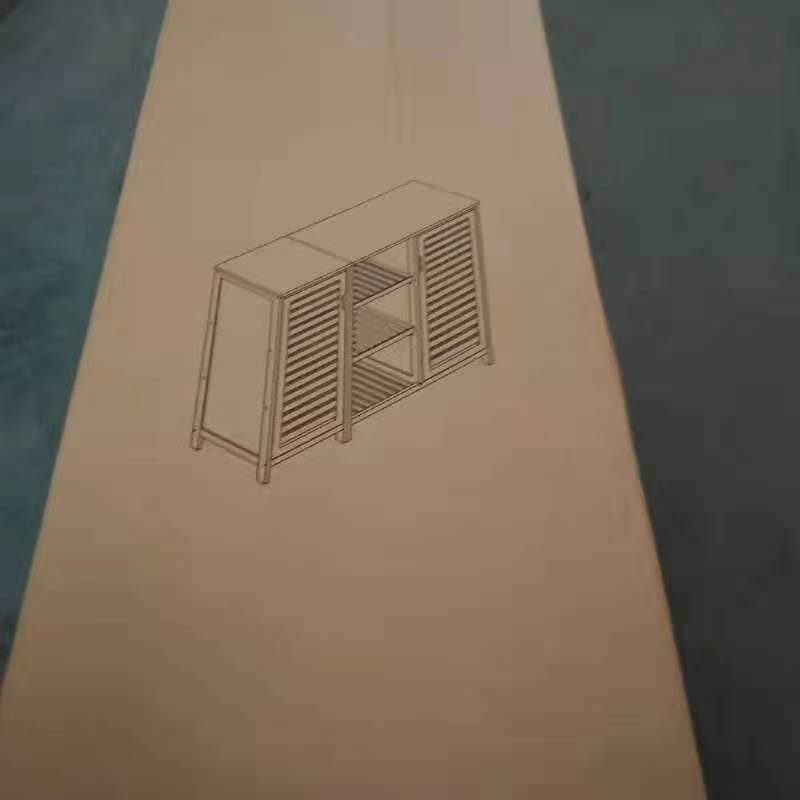 SogesHome Bamboo Bathroom Storage Cabinet, Freestanding Floor Cabinet with 4-Tier Shelf for Kitchen, Midi Cabinets with 2-Doors for Living Room, Bathroom SogesHome