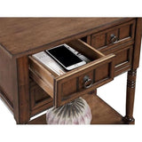 Convenience Concepts Kendra Entryway Hall Table 23.75" - 3 Storage Drawers, Traditional Console with Shelf for Decor, Office & Hallway Organizer, No Tools Assembly, Solid Wood Legs, Dark Oak Convenience Concepts