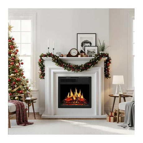 Xbeauty 36" Electric Fireplace with Mantel, Freestanding Fireplace Heater with Remote Control, 5-Level Adjustable Flame Brightness, 750W/1500W Dual Heating Modes for Living Room,Pearlwhite Xbeauty
