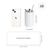 PYD Life Sublimation Kids Tumblers Blanks 12 OZ White Tumbler Cups Stainless Steel Coffee to Go Travel Tumblers with Lid and Metal Straw for Tumbler Heat Press Sublimation Oven Print 4 Pack PYD Life