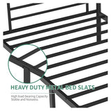 MuLu Evo Bunk Bed,Bunk Bed for Kids TeensAdults,Bunk Bed Twin Over Twin with Ladders and Guardrail,Sturdy Literas Heavy Duty Metal Slats,400 lbs Capacity,No Spring Box Required,Black MuLu Evo