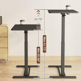 FLEXISPOT Mobile Standing Desk with Wheels Pneumatic Laptop Desk Rolling Computer Cart Movable Height Adjustable Small Sit Stand Workstation Home Use (31.5" W x 17.7" D, Black) FLEXISPOT