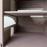 TRIXIE Outdoor Cat House, Weatherproof 3-Story Cat House with Multiple Levels, Doors & Windows with Latches, Outdoor Shelter for Cats, Brown/White Fir Wood TRIXIE