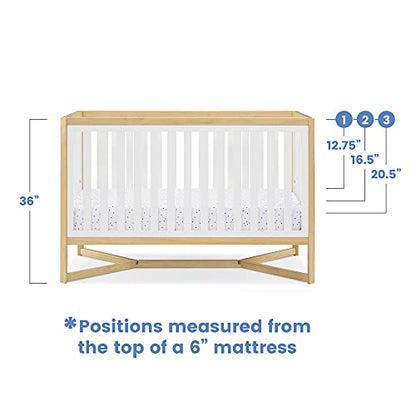 Delta Children Tribeca 4-in-1 Baby Convertible Crib, Bianca White/Natural - WoodArtSupply