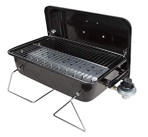 Duke Grills Omaha Go Anywhere Portable Gas Grill - Mini BBQ Propane Grill for Camping, RV, Tailgate - Cooks 8 hamburgers at once - Long Life Steel - Foldable Legs Duke Grills