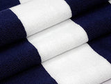 COTTON CRAFT Pool Lounge Chair Cover - 2 Pack - Chaise Beach Picnic Spa Towel - Cabana Stripe - Soft Premium Ringspun Terry Cotton - Oversized - 32 inch Wide x 82 inch Long with 7 inch Pocket – Navy