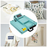 Heat Press Machine, Digital Industrial Heating Press Tool, Transfer Sublimation Print Press Equipment, 15" x 15" T-Shirt Heat Press Machine, Clamshell Heat Press Tool for Bags Mouse Pads Hat SHIPUNAYE