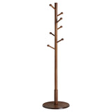 VASAGLE Solid Wood Coat Rack, Wood Hall Tree, Coat Rack Stand with 7 Rounded Hooks, Stable Round Base, 3 Height Options, for Living Room, Bedroom, Home Office, Dark Walnut URCR07WN VASAGLE
