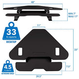 Mount-It! Corner Standing Desk Converter | Height Adjustable 43” Wide Desktop | Corner Stand Up Desk with Gas Spring Handle | Stand Up Computer Workstation with Ergonomic Keyboard Tray | Black Mount-It!