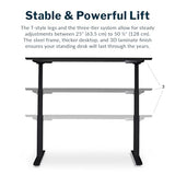 Vari Classic Electric Standing Desk - VariDesk Height Adjustable Sit/Stand Desk - Dual Motor with Memory Presets, Stable T-Style Legs - Gaming or Home Office Workstation - 60”x30”, Black/Black Vari