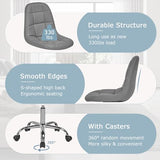 VECELO Height Adjustable Business Task Chair - Comfortable Padded Faux Leather Office Chair, Premium Craftsmanship, Rolling Swivel Desk Chair for Home Office Conference Room-Grey VECELO