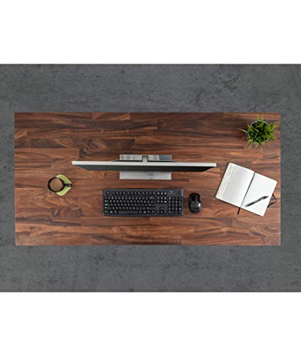Stand Up Desk Store Solid Wood Top Electric Adjustable Height Standing Desk with Programmable Memory (White Frame/Walnut Top, 60" Wide) S Stand Up Desk Store