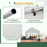 16' x 32' Party Tent with Removable Sidewalls & Alloy Steel Frame, Commercial Waterproof Outdoor Canopy Gazebo with 3 Storage Bags for Weddings, BBQ, Camping Rueekfil