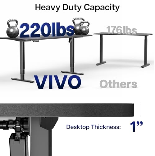 VIVO Electric 71 x 30 in Standing Desk, Touch Screen Adjustment, 220 lb Frame Support, 2E Series, Reclaimed Wood Top Black Frame, DESK-KIT-2E71P VIVO