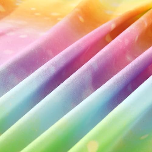 IngeCrafts Rainbow Galaxy Sheet Set Twin Size, 4-Piece Bedding with Glitter Star Ombre Design - Ultra-Soft Microfiber for Kids, Girls, Teens (Pink Color, Twin) IngeCrafts