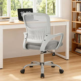 Sweetcrispy Home Office Managerial Executive Chair, Ergonomic Mesh Adjustable Swivel Mid-Back Computer Desk Chair with Comfortable Lumbar Support, Comfy Arms for Bedroom,Study Sweetcrispy
