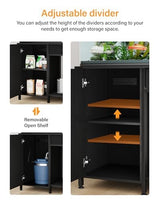 FILKO 40-50 Gallon Fish Tank Stand: Sturdy Aquarium Stand with Storage for 40-50 Gallon Fish Tank - Metal Terrarium Table Cabinet with Power Outlet for Reptile Turtle (55-75 gallon) FILKO