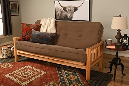 Kodiak Futons Lodge Futon in Natural Finish with Marmont Mocha Mattress, Brown, Full (760916) Kodiak Furniture