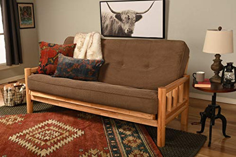 Kodiak Futons Lodge Futon in Natural Finish with Marmont Mocha Mattress, Brown, Full (760916) Kodiak Furniture