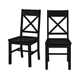 Walker Edison Modern Farmhouse Wood X-Back Armless Dining Chairs Kitchen, Set of 2, Black Walker Edison