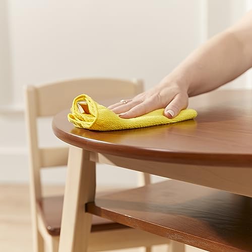 ECR4Kids Hideaway Table and Chair Set, Kids Furniture, Dark Walnut/Antique White, 3-Piece ECR4Kids