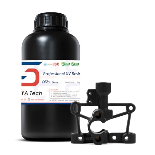 Siraya Tech Blu Lava Black: Ultra-Tough PC-Like 3D Printing Resin | High-Strength, High-Resolution, Functional Printing, Engineering-Grade Printer Resin for LCD/DLP Printers (1kg)