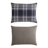 Wrangler- Twin Duvet Cover Set, Soft & Reversible Bedding, Yellowstone Inspired, 2 Piece Bed Set with Matching Pillowcase (City Flats Plaid Blue) Wrangler