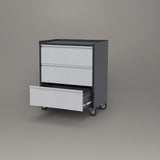 SUXXAN Metal Storage Cabinet with 3 Drawer and 4 Hooks,35.4" H Top Workbench Mobile Tool Chests Garage Cabinets with 4 Wheels,Tool Cabinets for Home,Office,Shop SUXXAN