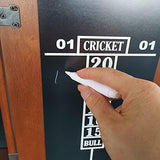 Hathaway Farmington Dartboard and Cabinet Set - Includes 18-in Dartboard, Steel-Tip Darts, Chalk Scoreboards - Perfect for Family Game Rooms, Basements, Home Bars, Walnut Hathaway