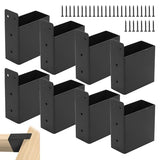 Rasugarlary 2x4" Pergola Bracket, 8 Pcs Pergola Post Top Rafter Brackets Deck Railing Brackets Heavy Duty Black Powder Coated Pergola Kit for DIY Wood Pergolas Gazebo (with Screws) Rasugarlary