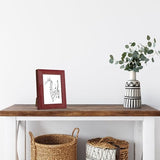 CORE ART 5x7 Picture Frame, Handmade Wood Rustic Red Photo Frame Set of 2, High Definition Semi-tempered Glass Wall or Tabletop Display CORE ART