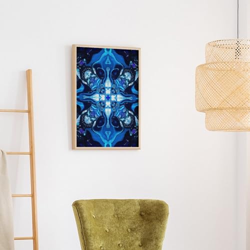 TZTTZT Diamond Art Kits for Adults - Blue Abstract Kaleidoscope Design Diamond Painting Kits for Adults Beginner, Frameless Diamond Painting Craft for Home Wall Decor TZTTZT