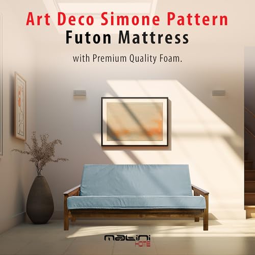 Matini Home Memory Foam Futon Mattress, Foldout Couch Futon Mattress - Full XL (Laguna) - Comfortable and Heavy Duty Sofa Bed, Thick Corded Cushion for All (Frame NOT Included) Matini Home