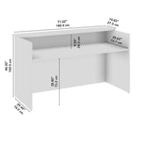 Bush Business Furniture Arrive 72W x 30D Reception Desk with Shelf in Mocha Cherry, Modern Receptionist Station for Office Waiting Room Bush Furniture