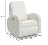 Storkcraft Santa Monica Power Recliner Swivel Glider (Ivory Boucle) – Effortless Electronic Power Recline, USB-A & USB-C Charger STORKCRAFT