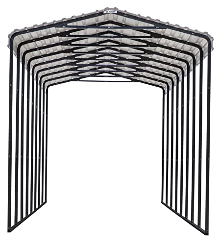 Arrow Carports Galvanized Steel Carport, RV Metal Carport Kit, 14' x 42' x 14', Charcoal Arrow