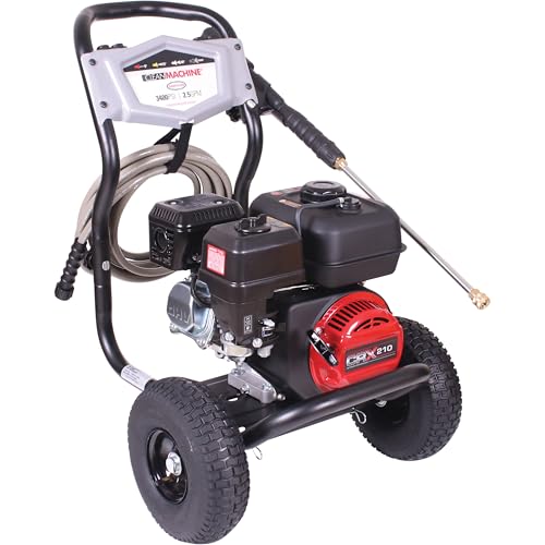 SIMPSON Cleaning CM61083 Clean Machine 3400 PSI Gas Pressure Washer, 2.5 GPM, CRX Engine, Includes Spray Gun and Wand, 4 QC Nozzle Tips, 5/16-in. x 25-ft. MorFlex Hose, 49-State SIMPSON