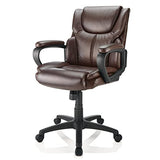 Brenton Studio® Mayhart Vinyl Mid-Back Chair, Brown/Black Brenton Studio