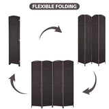 4 Panel 5.57 FT Tall Waterproof Wood Frame Room Divider - Folding Screen Room Divider with Japanese Paper Design- Partition Wall Divider & Room Partitions and Dividers (Brown, 4 Panel) RROCOSIA