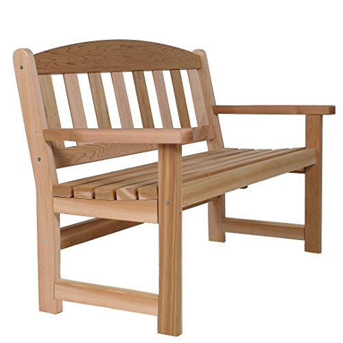 All Things Cedar GB48 Garden Bench Wood | Outdoor Bench, Real Wood Bench Chair | Handcrafted Comfort, Durable Patio Bench for Garden Retreats (51x23x34) - WoodArtSupply