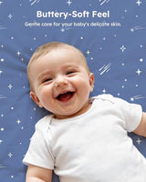 Unnivoll Baby Crib Sheets for Boys Girls, 28x52x8in Fitted Crib Sheet Neutral 3 Pack for Standard Crib and Toddler Mattress, Breathable Soft Microfiber Baby Sheet Blue Gray Planet Unnivoll